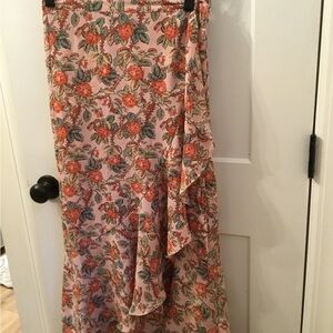 Max Studio Pink Wrap Maxi Skirt Casual Resort Wear